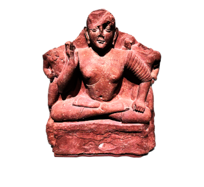 Seated Buddha with fragments of attendants | Indian, Mathura | Kushan period | late 1st–early 2nd century A.D.