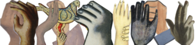 a collage of hands